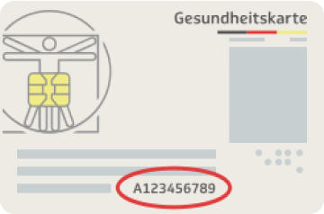 Beispiel einer Gesundheitskarte mit Versichertennummer